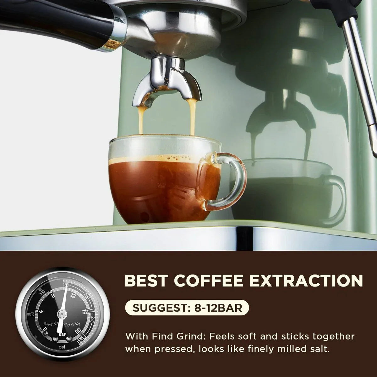 Espresso Coffee Machine with Milk Frother Steam