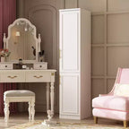Famapy Luxe White Modular Wardrobe Armoire with Gold Hardware: Panelled Doors + Mixed-Door Design  Elegant Custom Closet for Bedrooms