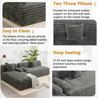 Modularna kutna sofa Cloud, moderna tapecirana sofa s 2 ukrasna jastuka, slobodno kombinirajuća modularna sofa u obliku slova L