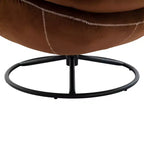 Okak fluwelen fauteuil met voetenbankje, moderne armloze woonkamerstoel in mid-centurystijl, zachte comfortabele stoel om tv te kijken en te gamen