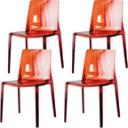 Amber Acrylic Armless Low Back Dining Chair