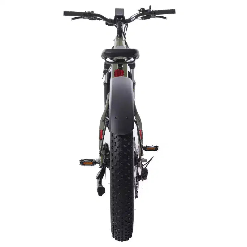 GOTRAX elektrische hybridefiets met dikke banden voor volwassenen, 26 inch, lage instap - Groen