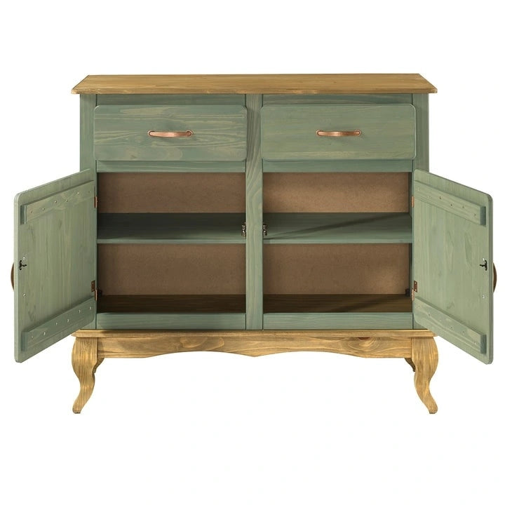 Groene houten buffetkast