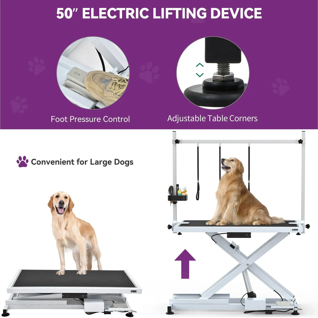 Professionele elektrische trimtafel voor grote honden, robuuste trimtafel met aluminium trimarm voor honden - 50'W
