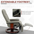 HomCom Faux Leather Adjustable Manual Swivel Base Recliner Chair with Comfortable and Relaxing Footrest