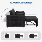55 converteerbare loveseat-slaapbank met uitschuifbare voetensteun en verstelbare rugleuning, ruimtebesparende bank voor kleine appartementen