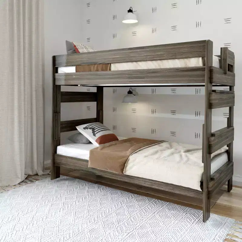 Plank+Beam Etagenbett aus Massivholz im Landhausstil, Twin über Twin, für Erwachsene