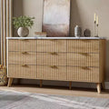 Dressoir met 9 laden en geribbelde voorkant, moderne ladekast, houten dressoir/TV-meubel met gebogen profiel, voor woonkamer of hal