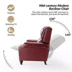 Set van 2 moderne Elisabete-fauteuils met hoge rugleuning van echt leer en vintage spijkerkopafwerking voor woonkamer en slaapkamer| ART OF LIVING DESIGNS