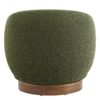 Spruce&Spring Upholstered Swivel Accent Barrel Chair with Wood Base