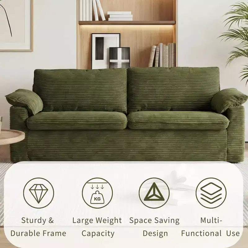 Sufan loveseat Dyonery 86 Cloud, sedil fond u mħaded wesgħin għall-dirgħajn, qafas b'saħħtu, disinn ergonomiku li jieħu n-nifs