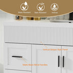 Wavy Line 30/36/48 Bathroom Vanity Set with Sink & Faucet