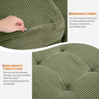 Divano letto con materasso pieghevole a tre sezioni SunnyFurn da 15 cm, 190,5 x 138 cm, letto per ospiti pieghevole in schiuma con velluto a coste trapuntato, portatile per campeggio, soggiorno e camera da letto