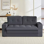 Mjkone 71'' 2-in-1 Convertible Futon Sofa Bed, Corded Fabric Foldable Tufted Buttons Loveseat Sleeper Sofa,Space-Saving