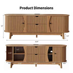 Black/Brown Mid Century TV Stand with 2 Drawers, for 1 Room