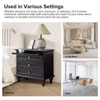 Comodino Giorgio con 3 cassetti e prese integrate, set da 2|HULALA HOME