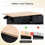 TOPMAX keukeneilandset met uitklapbaar blad en 2 zitplaatsen, eetkamertafelset met verstelbare plank, laden en handdoekrek