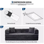 80.7 5-in-1 Convertible Sleeper Sofa Bed 鈥?Corduroy, 1200 lbs, No Assembly