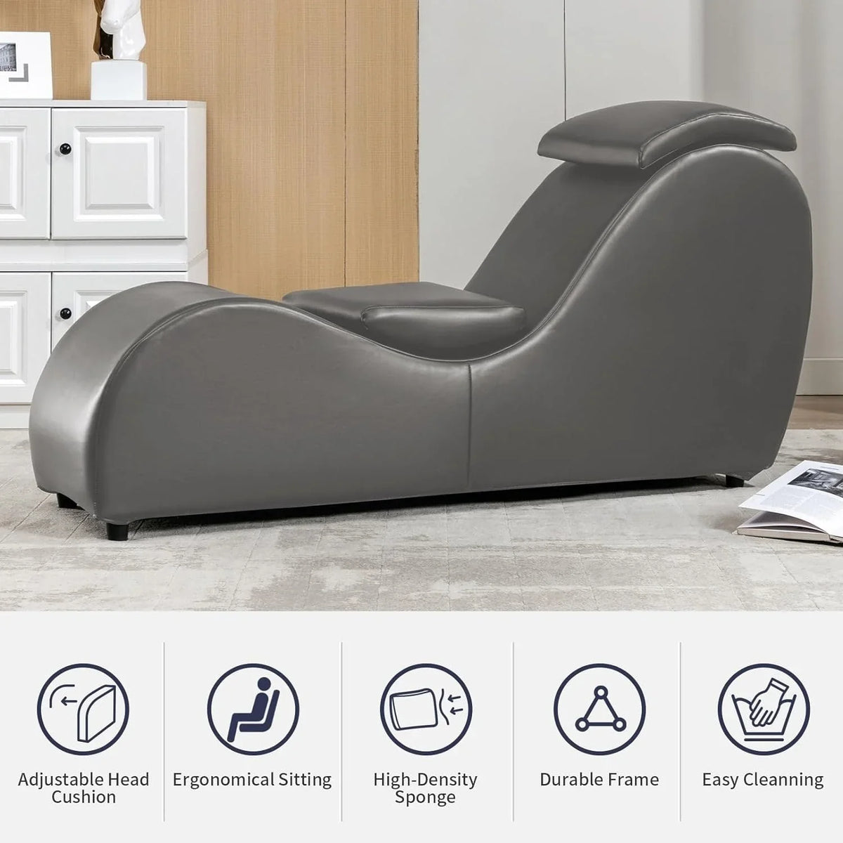 Mixoy yogastoel voor binnen, gebogen yogochaises-lounge voor volwassenen om te stretchen, sporten en ontspannen