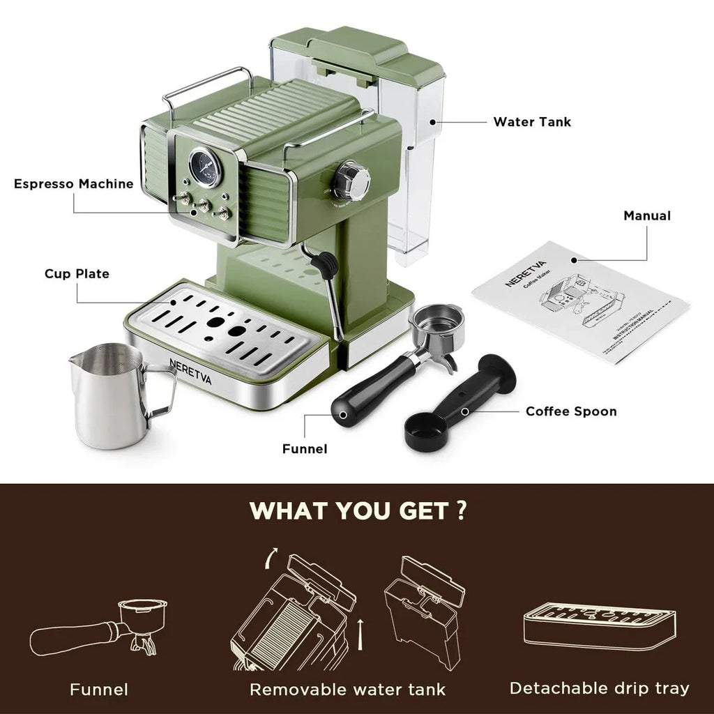 Espresso Coffee Machine with Milk Frother Steam