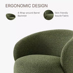 Spruce&Spring Upholstered Swivel Accent Barrel Chair with Wood Base
