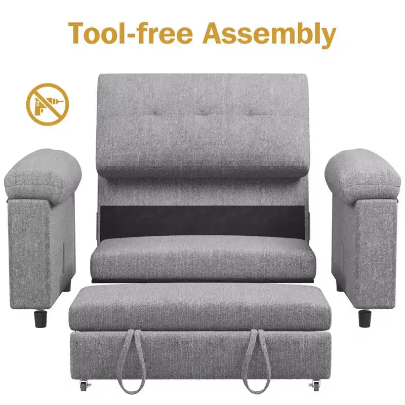 Dyonery 3-in-1-Schlafsofa, ausziehbares Schlafsofa mit verstellbarer Rückenlehne