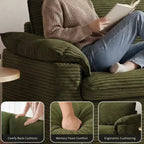 Sufan loveseat Dyonery 86 Cloud, sedil fond u mħaded wesgħin għall-dirgħajn, qafas b'saħħtu, disinn ergonomiku li jieħu n-nifs