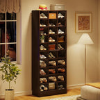 Hoge schoenenkast voor 30 paar schoenen, 10 etages, wit houten schoenenrek voor kledingkast en hal - 10 etages