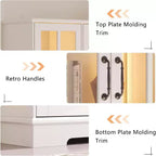 AMERLIFE 71Tall Storage Cabinet with LED Lights, Large Bookcase with Acrylic Glass Doors