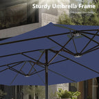MAISON ARTS dubbele parasol voor terras, 15 ft, extra groot, tweepersoons, inclusief voet