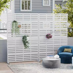 MAYEERTY 72x47 inch wit privacy-scherm voor buiten, 6-delige set met natuurlijk inklapbaar kamerscherm voor achtertuin en tuin