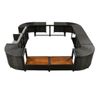 Spa Surround Spa Frame Quadrilateral Outdoor Rattan Sectional Sofa Set