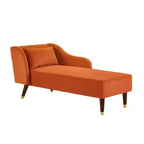 Moderne fluwelen chaise longue, gestoffeerde chaise longue met gebogen armleuning, slaapbank voor slaapkamer, kantoor of woonkamer