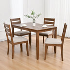 Houten eetkamerstoelen met lattenrug, set van 4