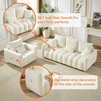 Sufan modern GDFStudio Alanna 79.5 miksi b’drapp Teddy għal 3 persuni b’imħaded