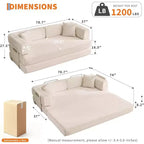 5-in-1-Schlafsofa, 78,8 Zoll, modulares Corduroy-Schlafsofa mit stabilem Rahmen, vielseitiger Futon für kleine Räume, Wohnzimmer und Gästezimmer