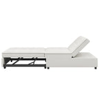 72.5 Linen 4-in-1 3-Seater Sleeper Sofa with 5-Level Adjustable Backrest And Storage Pocket