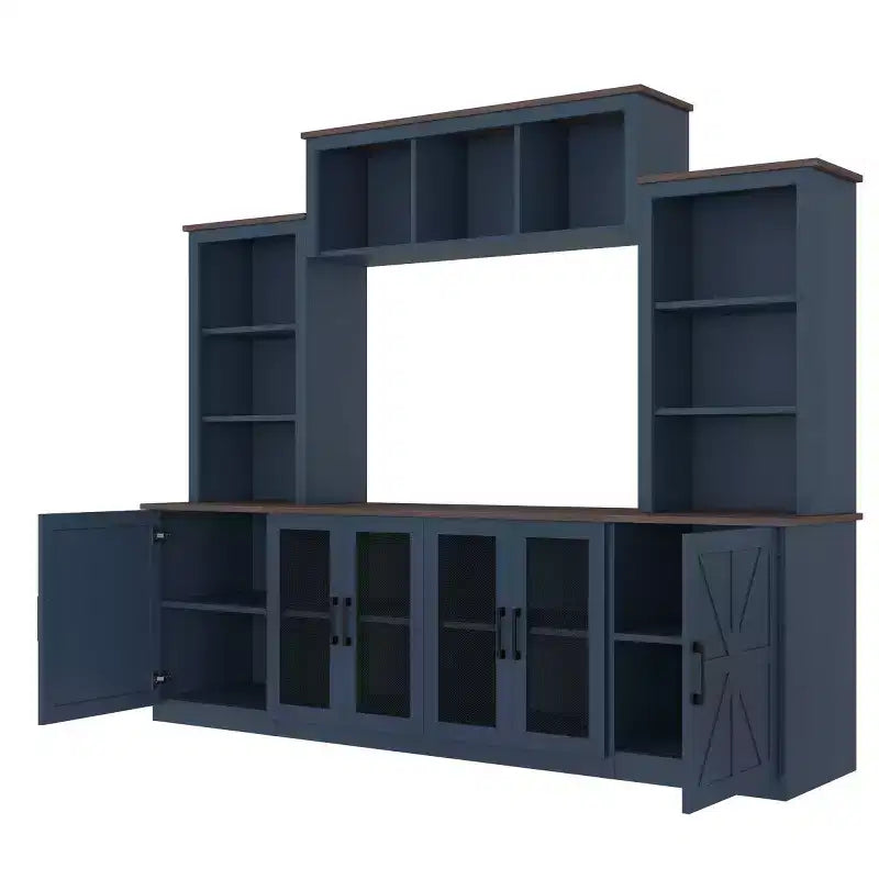 Moderne tv-kast voor een 55-inch tv met oplaadstation, mediaconsole met grote opbergkasten, entertainmentcentrum voor de woonkamer-Panipeachy