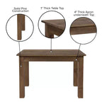 Flash Furniture 46 x 30 Rectangular Solid Pine Farm Dining Table