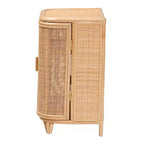 bali & pari Yanka natuurlijke rotan opbergkast, naturel: handgemaakt, 2 planken, bohemian design