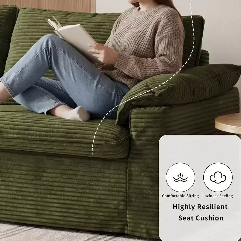 Sufan loveseat Dyonery 86 Cloud, sedil fond u mħaded wesgħin għall-dirgħajn, qafas b'saħħtu, disinn ergonomiku li jieħu n-nifs
