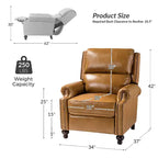 Set van 2 moderne Elisabete-fauteuils met hoge rugleuning van echt leer en vintage spijkerkopafwerking voor woonkamer en slaapkamer| ART OF LIVING DESIGNS