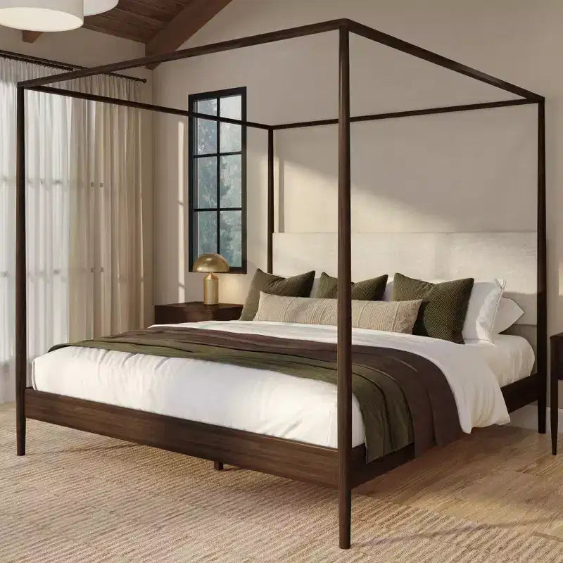 Sodda king b’kanupew Harbor b’headboard miksi, Blond/Kafè Żvizzeru (MD2411-01)
