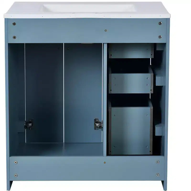 Vanity tal-kamra tal-banju b’sink wieħed ta’ 30 u kabinett b’3 kxaxen - Iswed / Blu / Aħdar / Indigo / Abjad