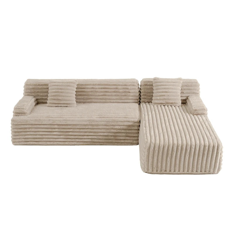 Modularna kutna sofa Cloud, moderna tapecirana sofa s 2 ukrasna jastuka, slobodno kombinirajuća modularna sofa u obliku slova L