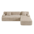 Modularna kutna sofa Cloud, moderna tapecirana sofa s 2 ukrasna jastuka, slobodno kombinirajuća modularna sofa u obliku slova L