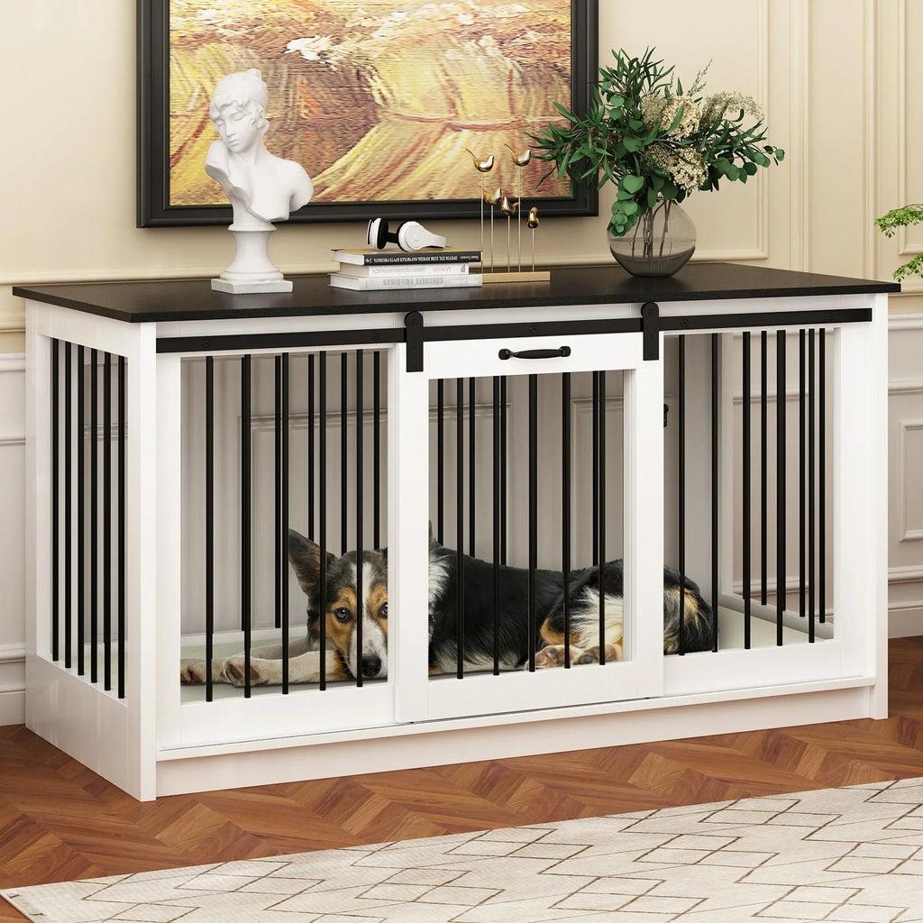 Huisdierverblijf met versteviging van ijzeren buizen, stijlvolle en stevige hondenbench