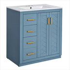 Vanity tal-kamra tal-banju b’sink wieħed ta’ 30 u kabinett b’3 kxaxen - Iswed / Blu / Aħdar / Indigo / Abjad
