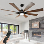 Remote Ceiling fan with Lights Large 8 Wooden Blades
