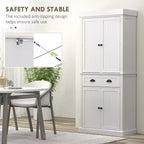 71 Kitchen Pantry Cabinet with LED Lights, 6 Door Shelves, a Drawer and 4 Adjustable Shelves